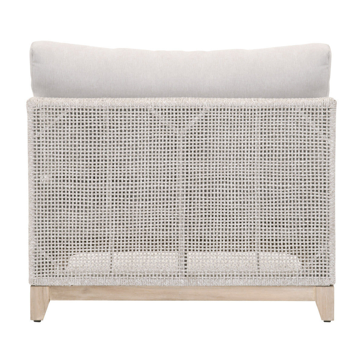 Tropez Outdoor Modular Armless Sofa Chair in Taupe & White Flat Rope, Performance Pumice, Gray Teak - 6843-1S.WTA/PUM/GT