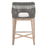 Tapestry Outdoor Counter Stool in Dove Flat Rope, White Speckle Stripe, Performance White Speckle, Gray Teak - 6850CS.DOV/WHT/GT
