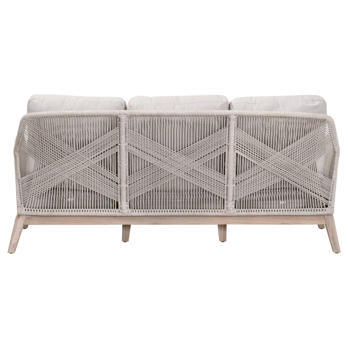 Loom Outdoor 79" Sofa in Taupe & White Flat Rope, Performance Pumice, Gray Teak - 6817-3.WTA/PUM/GT