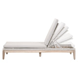 Loom Outdoor Chaise Lounge in Taupe & White Flat Rope, Performance Pumice, Gray Teak - 6823.WTA/PUM/GT