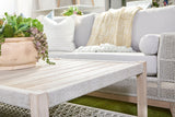 Wrap Outdoor Coffee Table in Taupe & White Flat Rope, Gray Teak - 6870.WTA/GT