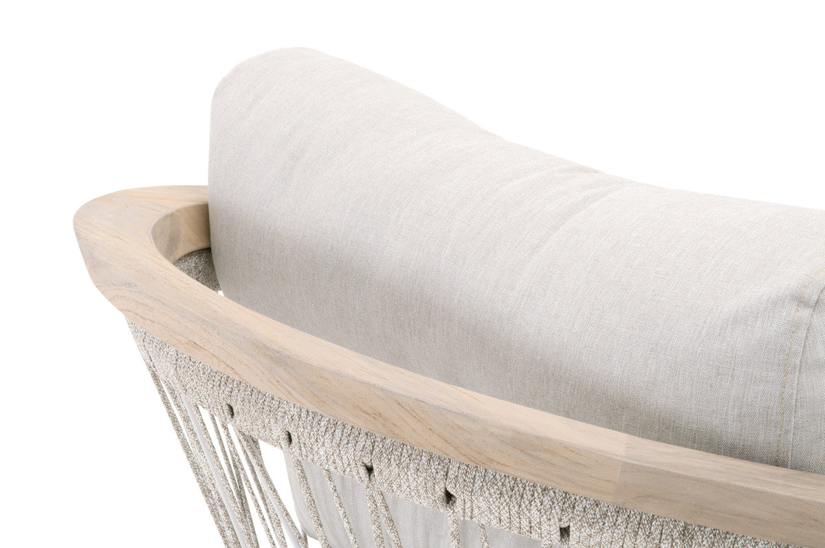 Web Outdoor Club Chair in Taupe & White Flat Rope, Performance Pumice, Gray Teak - 6821.WTA/PUM/GT
