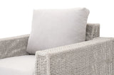Tropez Outdoor Sofa Chair in Taupe & White Flat Rope, Performance Pumice, Gray Teak - 6843-1.WTA/PUM/GT