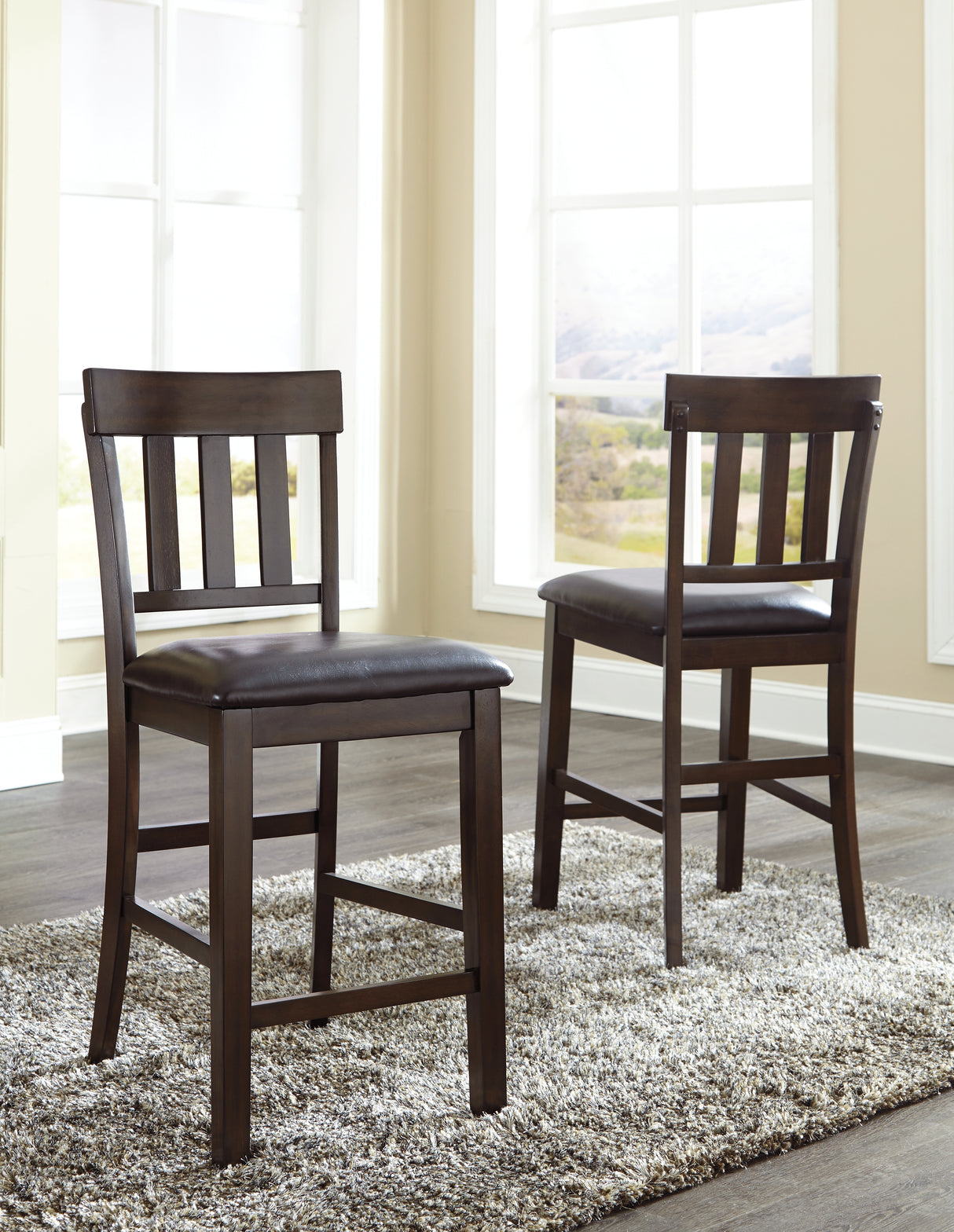 Haddigan 2-Piece Bar Stool in Dark Brown - PKG000160