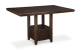 Haddigan Counter Height Dining Table and 4 Barstools with Storage in Dark Brown - PKG002082