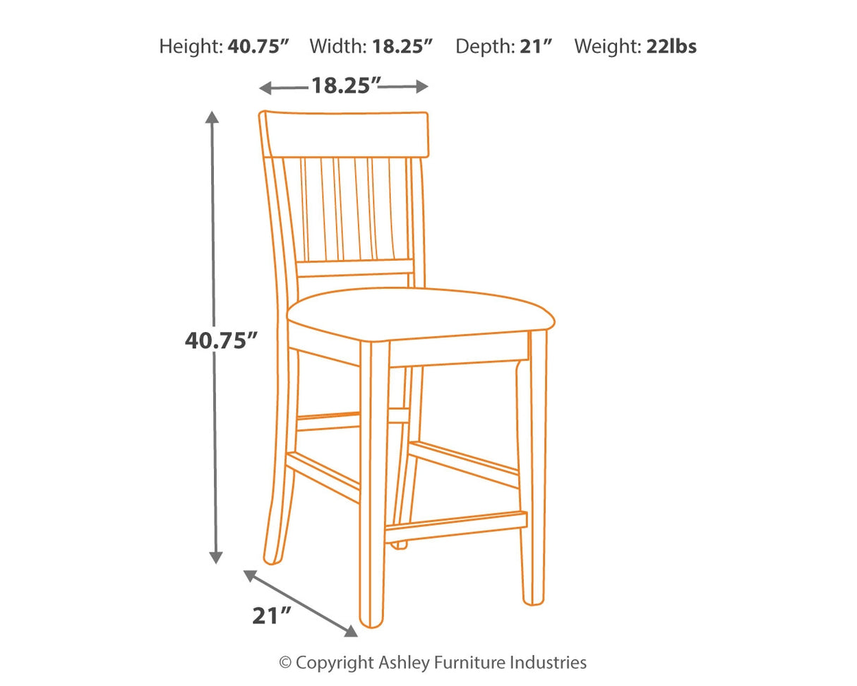 Haddigan Counter Height Dining Table and 4 Barstools with Storage in Dark Brown - PKG002082