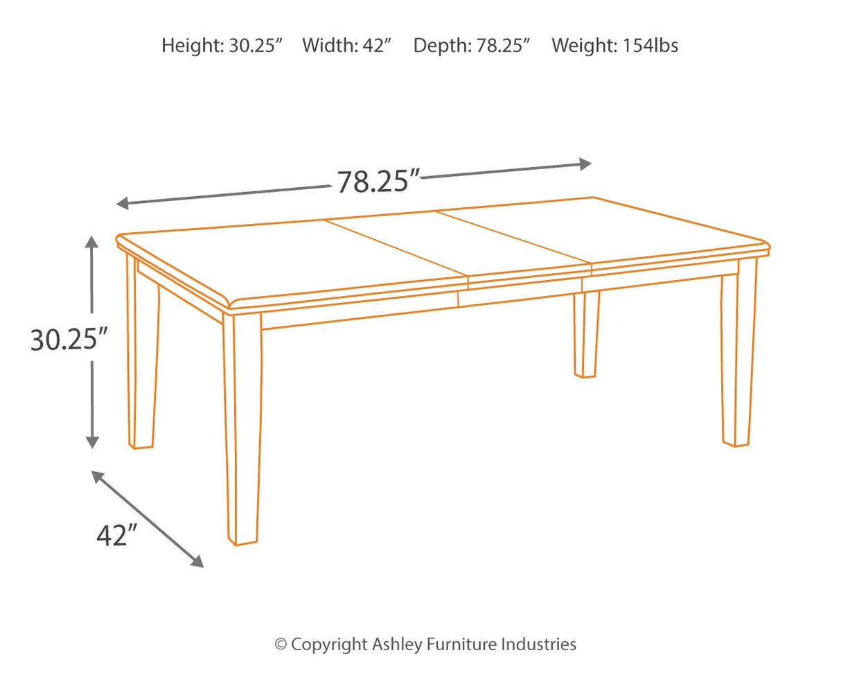 Haddigan Dining Table and 4 Chairs and Bench in Dark Brown - PKG002073