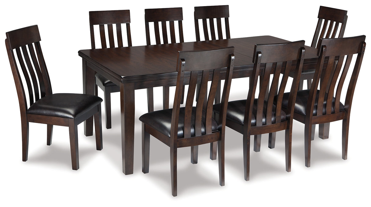 Haddigan Dining Table and 8 Chairs in Dark Brown - PKG002076