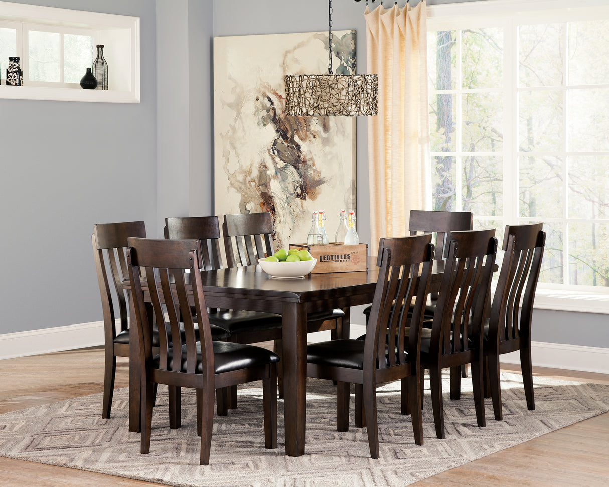 Haddigan Dining Table and 8 Chairs in Dark Brown - PKG002076