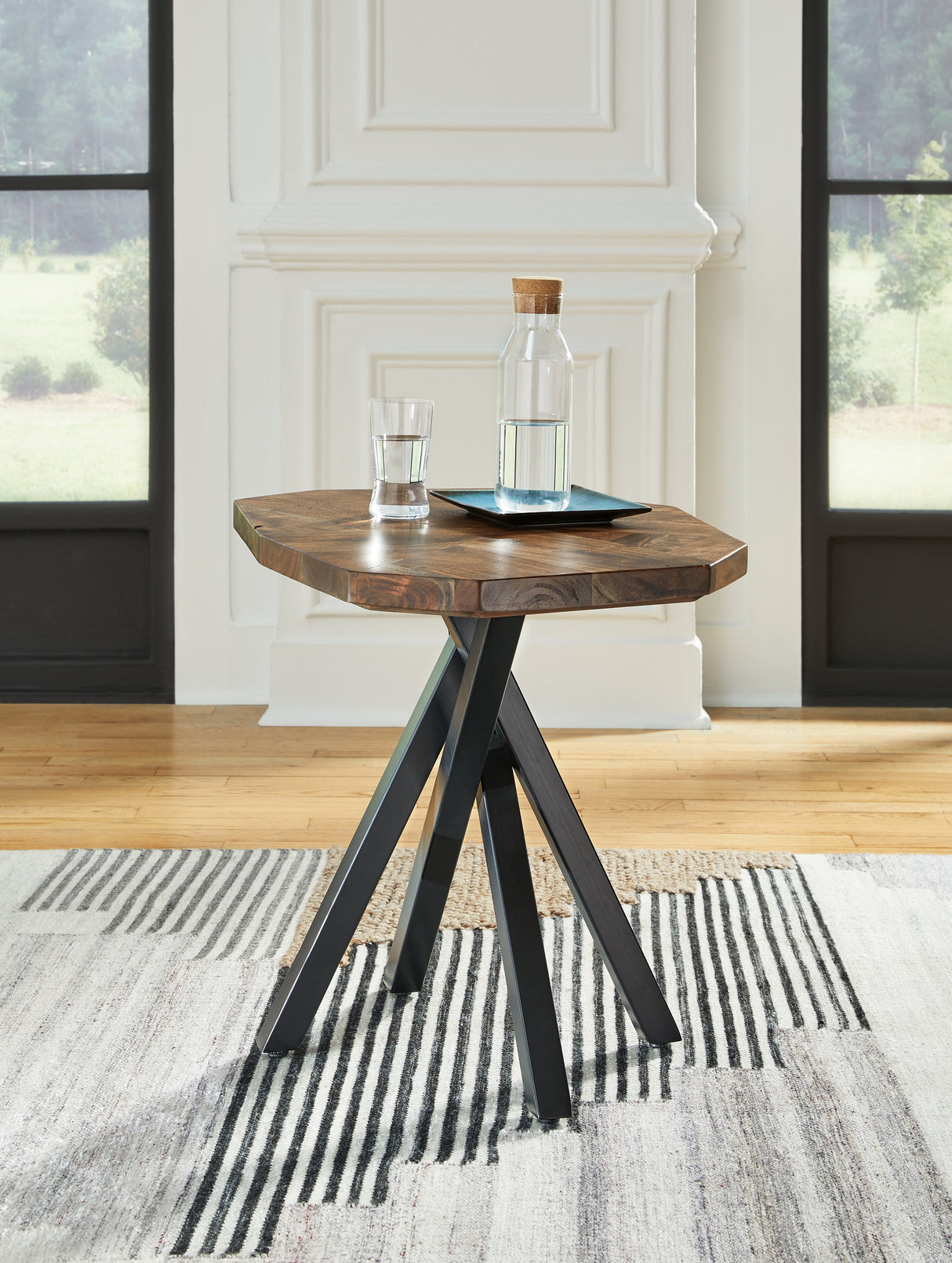 Haileeton Coffee Table with 2 End Tables in Brown/Black - PKG014882