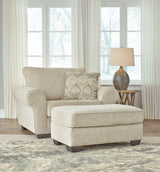 Haisley Chair and Ottoman in Ivory - PKG008179