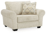 Haisley Chair and Ottoman in Ivory - PKG008179