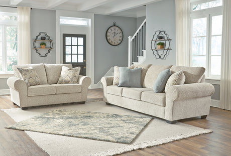 Haisley Sofa and Loveseat in Ivory - PKG008180