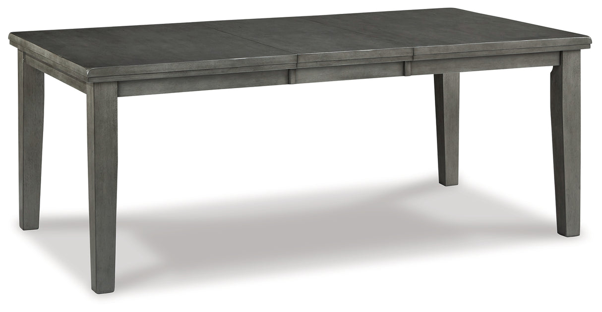 Hallanden Dining Table and 4 Chairs and Bench in Gray - PKG010485