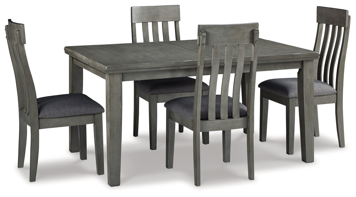 Hallanden Dining Table and 4 Chairs in Gray - PKG011219