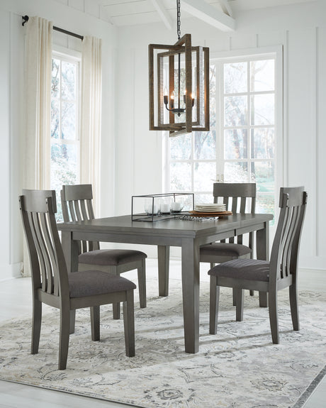 Hallanden Dining Table and 4 Chairs in Gray - PKG011219