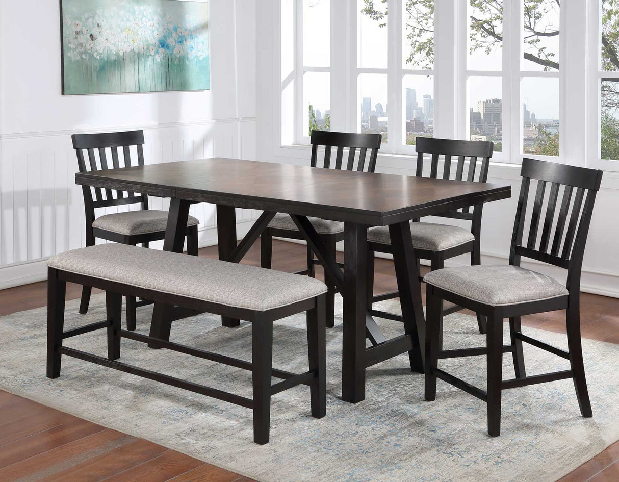 Halle 5-Piece Counter Dining Set(Counter Table & 4 Counter Chairs) from Steve Silver - Luna Furniture