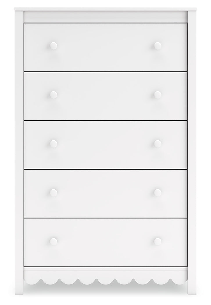 Hallityn Full Panel Headboard with Dresser and Chest in White from Ashley - Luna Furniture