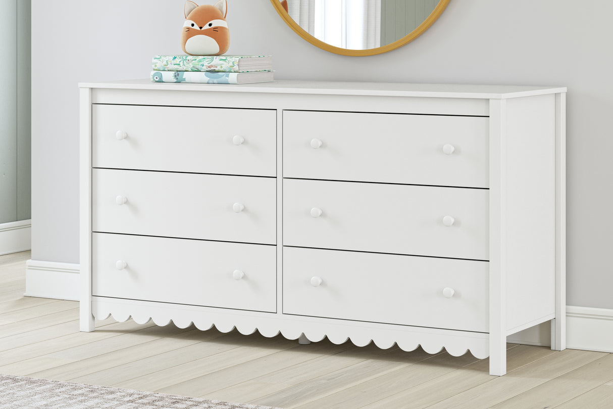 Hallityn Full Panel Headboard with Dresser and Chest in White from Ashley - Luna Furniture