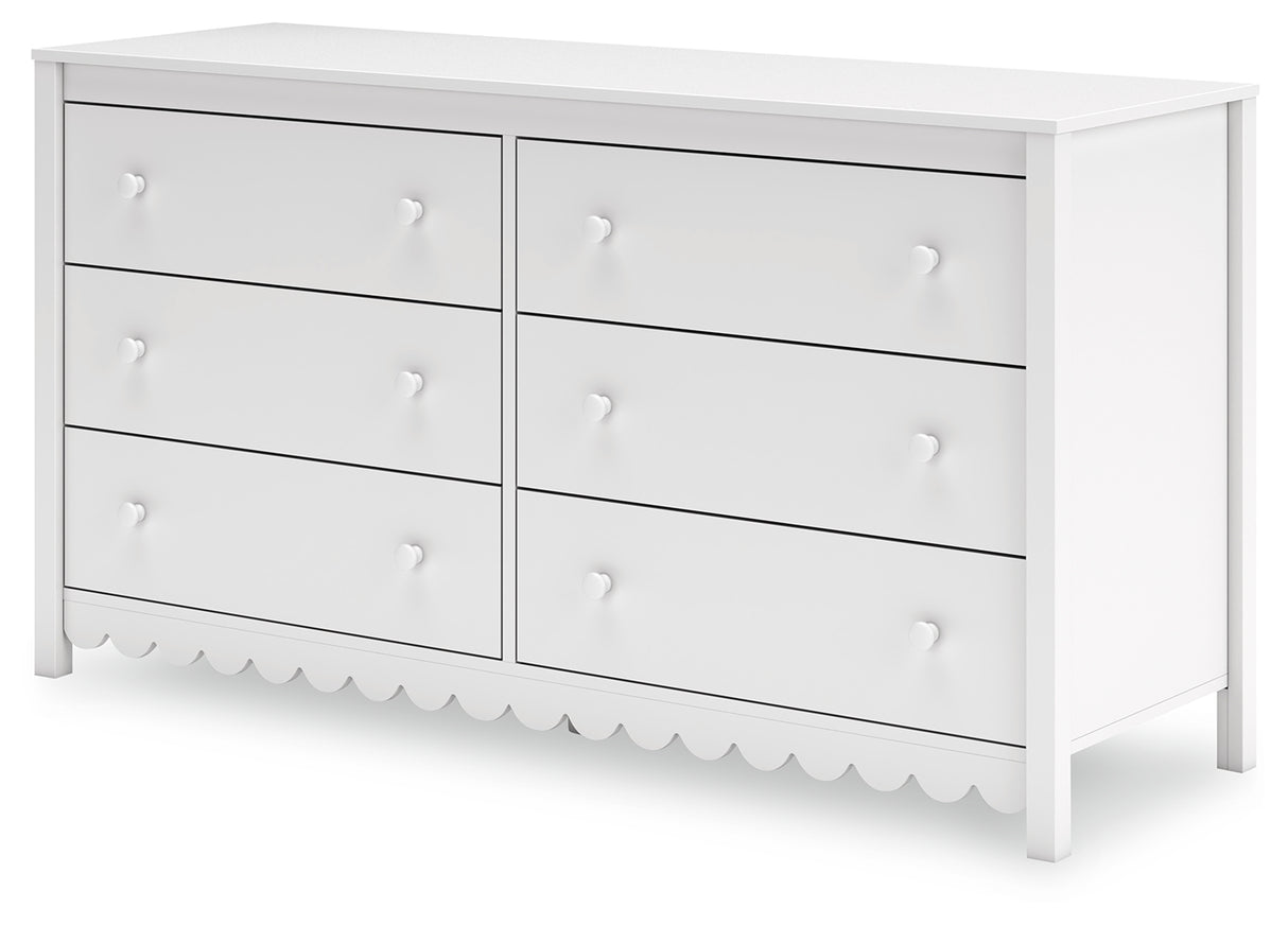 Hallityn Full Panel Headboard with Dresser and Chest in White from Ashley - Luna Furniture