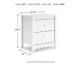 Hallityn Full Panel Headboard with Dresser and Nightstand in White - PKG018833