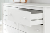 Hallityn Full Panel Headboard with Dresser, Chest and 2 Nightstands in White from Ashley - Luna Furniture