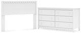 Hallityn Full Panel Headboard with Dresser in White from Ashley - Luna Furniture