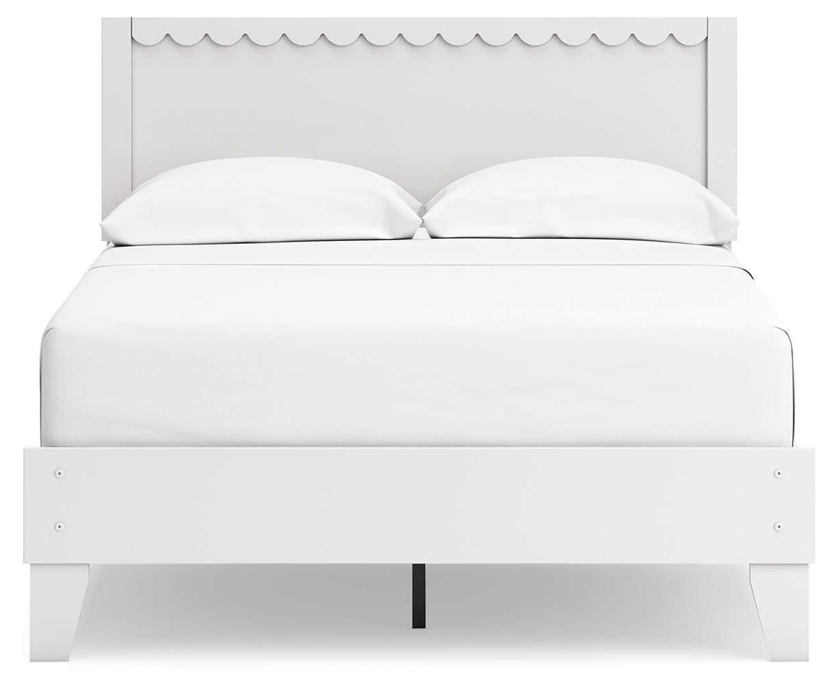 Hallityn Full Panel Platform Bed with 2 Nightstands in White from Ashley - Luna Furniture