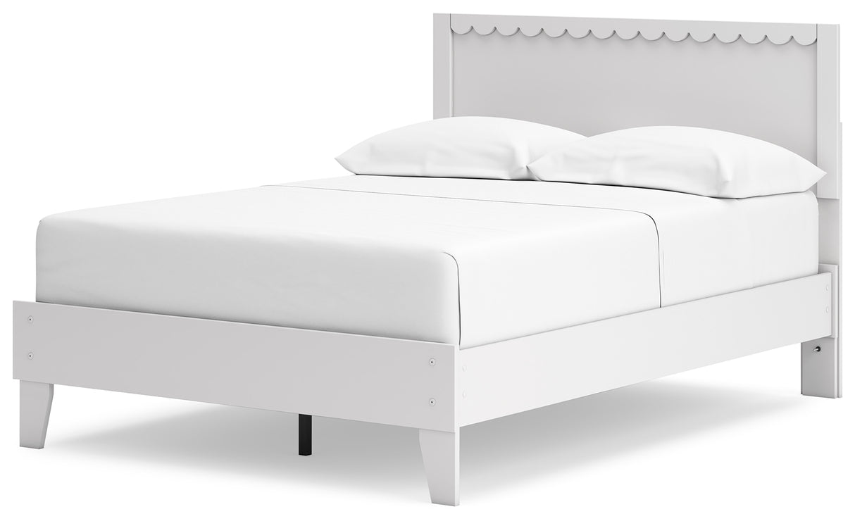 Hallityn Full Panel Platform Bed with 2 Nightstands in White from Ashley - Luna Furniture