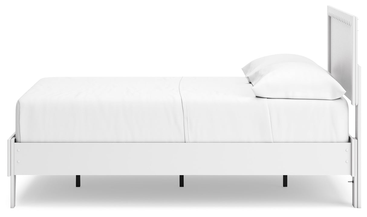 Hallityn Full Panel Platform Bed with 2 Nightstands in White from Ashley - Luna Furniture