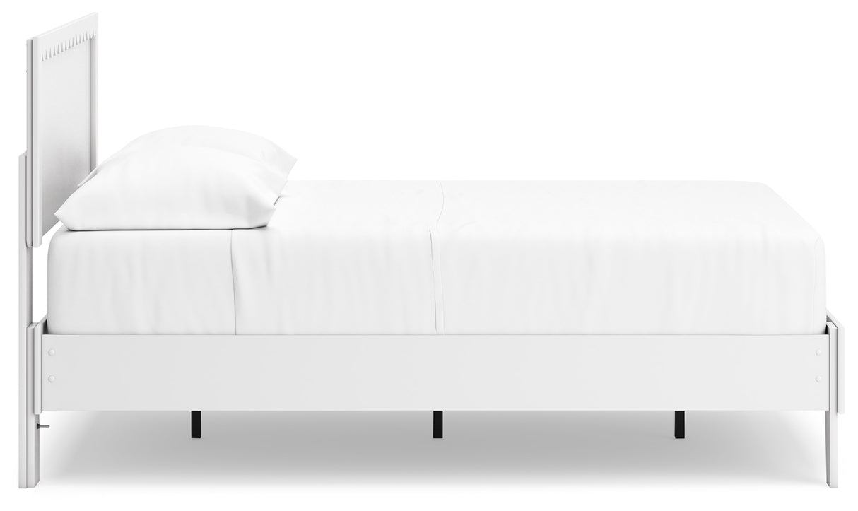 Hallityn Full Panel Platform Bed with 2 Nightstands in White from Ashley - Luna Furniture