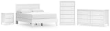 Hallityn Full Panel Platform Bed with Dresser, Chest and Nightstand in White - PKG018843