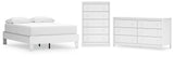 Hallityn Full Platform Bed with Dresser and Chest in White from Ashley - Luna Furniture