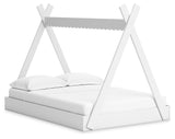 Hallityn Full Tent Bed with 2 Nightstands in White from Ashley - Luna Furniture