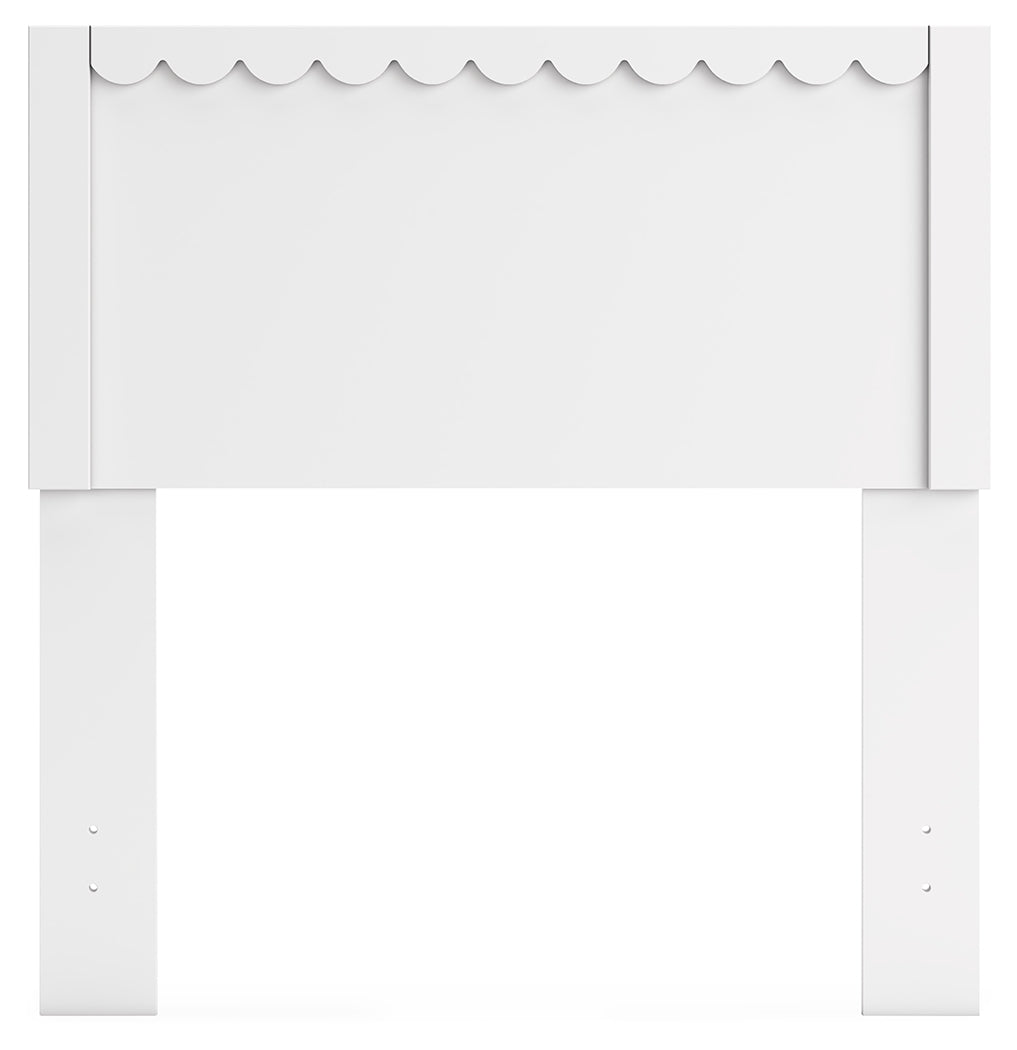 Hallityn Twin Panel Headboard with Dresser and 2 Nightstands in White - PKG019031