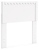 Hallityn Twin Panel Headboard with Dresser and 2 Nightstands in White - PKG019031