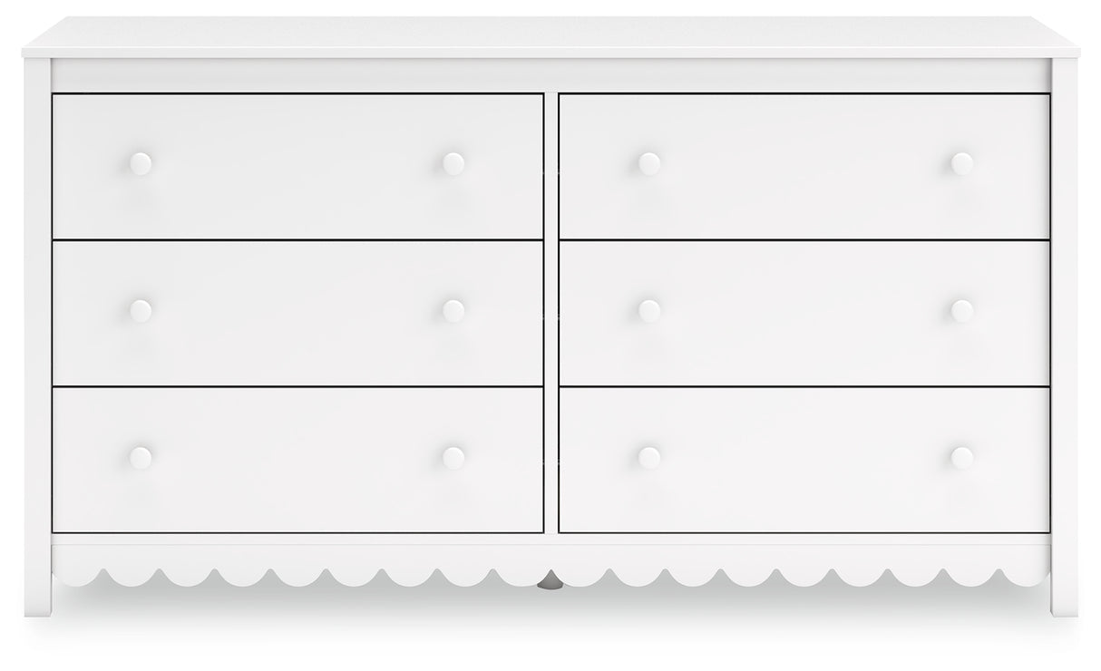 Hallityn Twin Panel Headboard with Dresser and Chest in White from Ashley - Luna Furniture