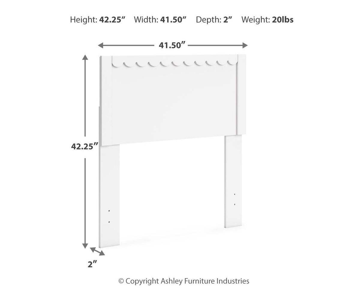 Hallityn Twin Panel Headboard with Dresser and Nightstand in White - PKG018829