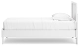 Hallityn Twin Panel Platform Bed with Dresser and 2 Nightstands in White - PKG019036