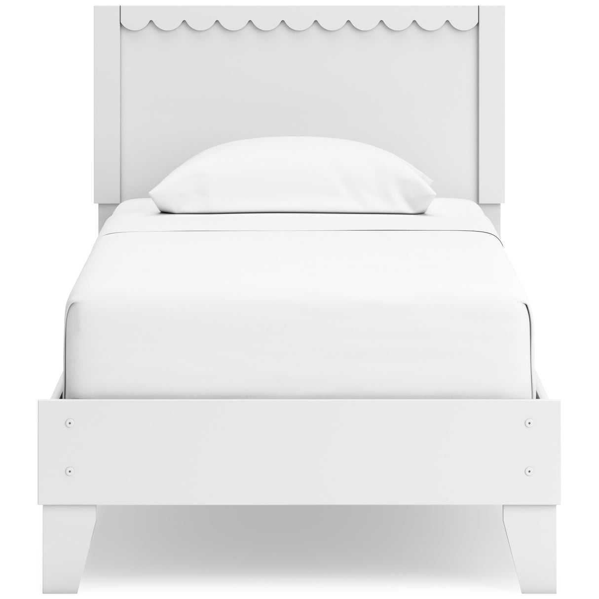 Hallityn Twin Panel Platform Bed with Dresser and Chest in White - PKG018838