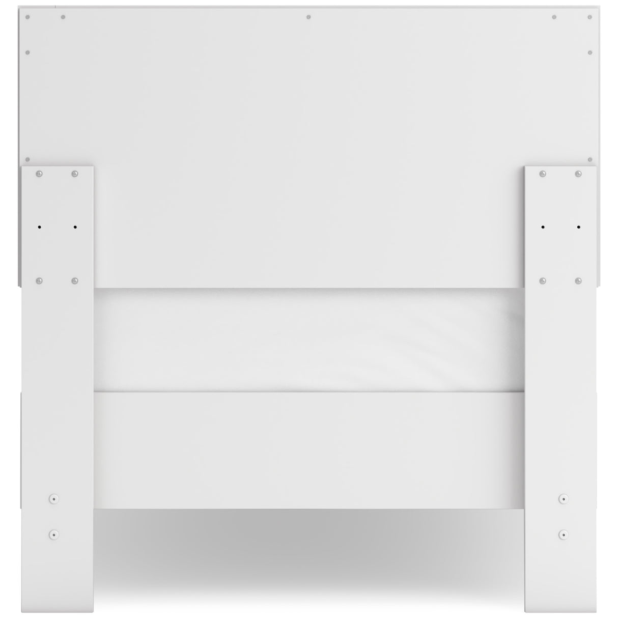 Hallityn Twin Panel Platform Bed with Dresser and Chest in White - PKG018838