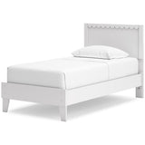 Hallityn Twin Panel Platform Bed with Dresser and Chest in White - PKG018838