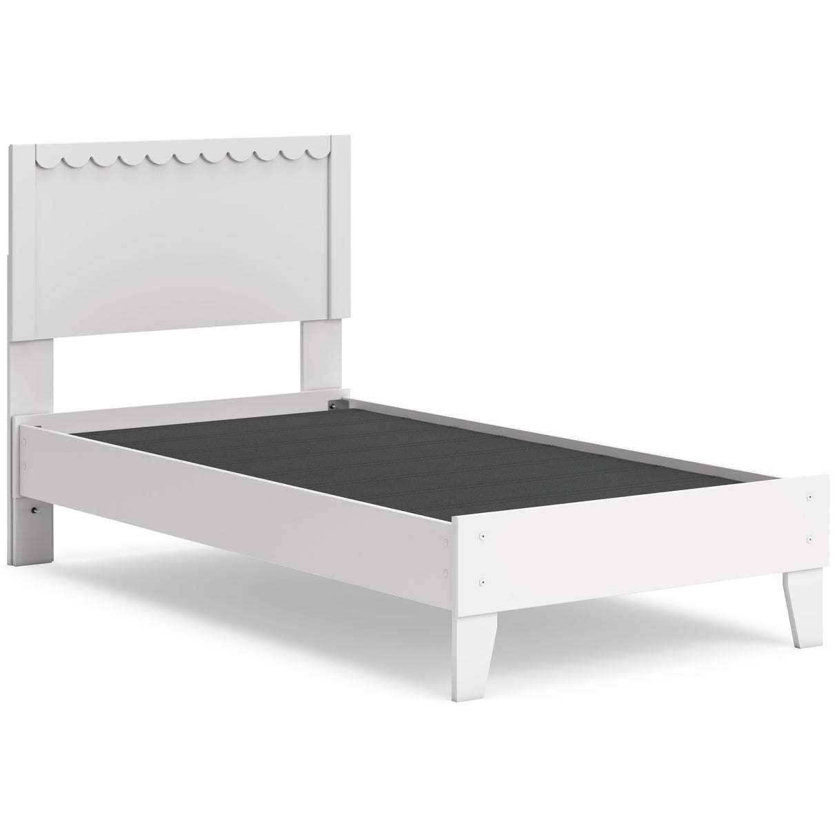 Hallityn Twin Panel Platform Bed with Dresser and Chest in White - PKG018838