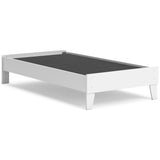 Hallityn Twin Panel Platform Bed with Dresser and Nightstand in White - PKG018837