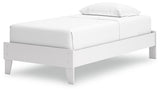 Hallityn Twin Platform Bed with Dresser and 2 Nightstands in White - PKG019021