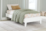 Hallityn Twin Platform Bed with Dresser and 2 Nightstands in White - PKG019021