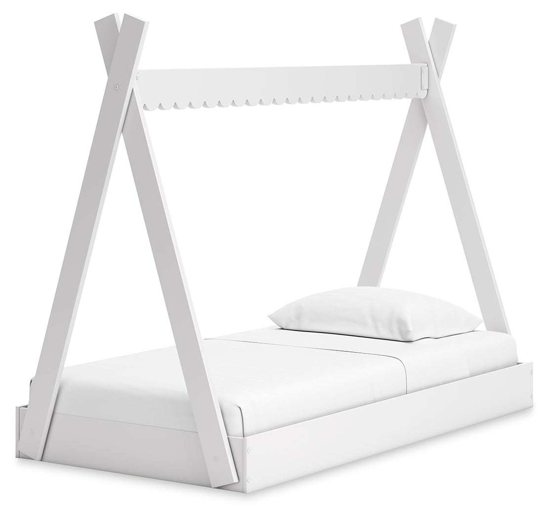 Hallityn Twin Tent Bed with Dresser and 2 Nightstands in White from Ashley - Luna Furniture