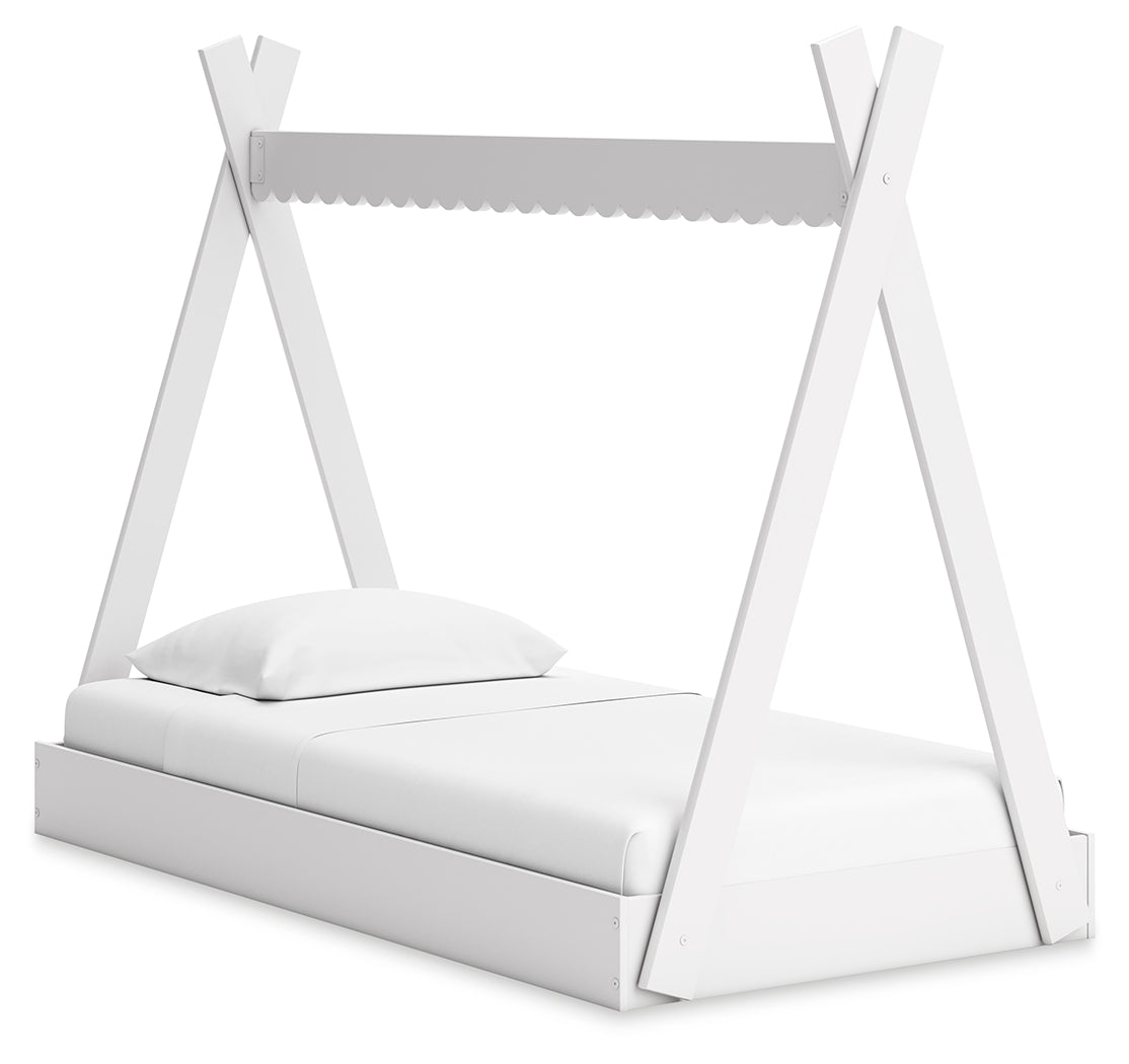 Hallityn Twin Tent Bed with Dresser and 2 Nightstands in White from Ashley - Luna Furniture