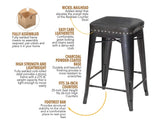 Hank 24″ Backless Counter Stool from Steve Silver - Luna Furniture