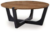 Hanneforth Coffee Table with 1 End Table in Brown/Black - PKG016516